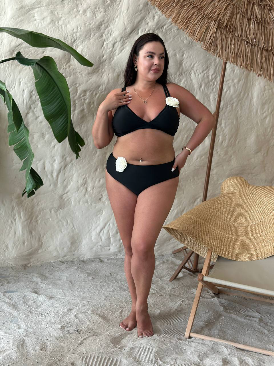 Купальник Plus Size SW4109 чорний, вигляд спереду