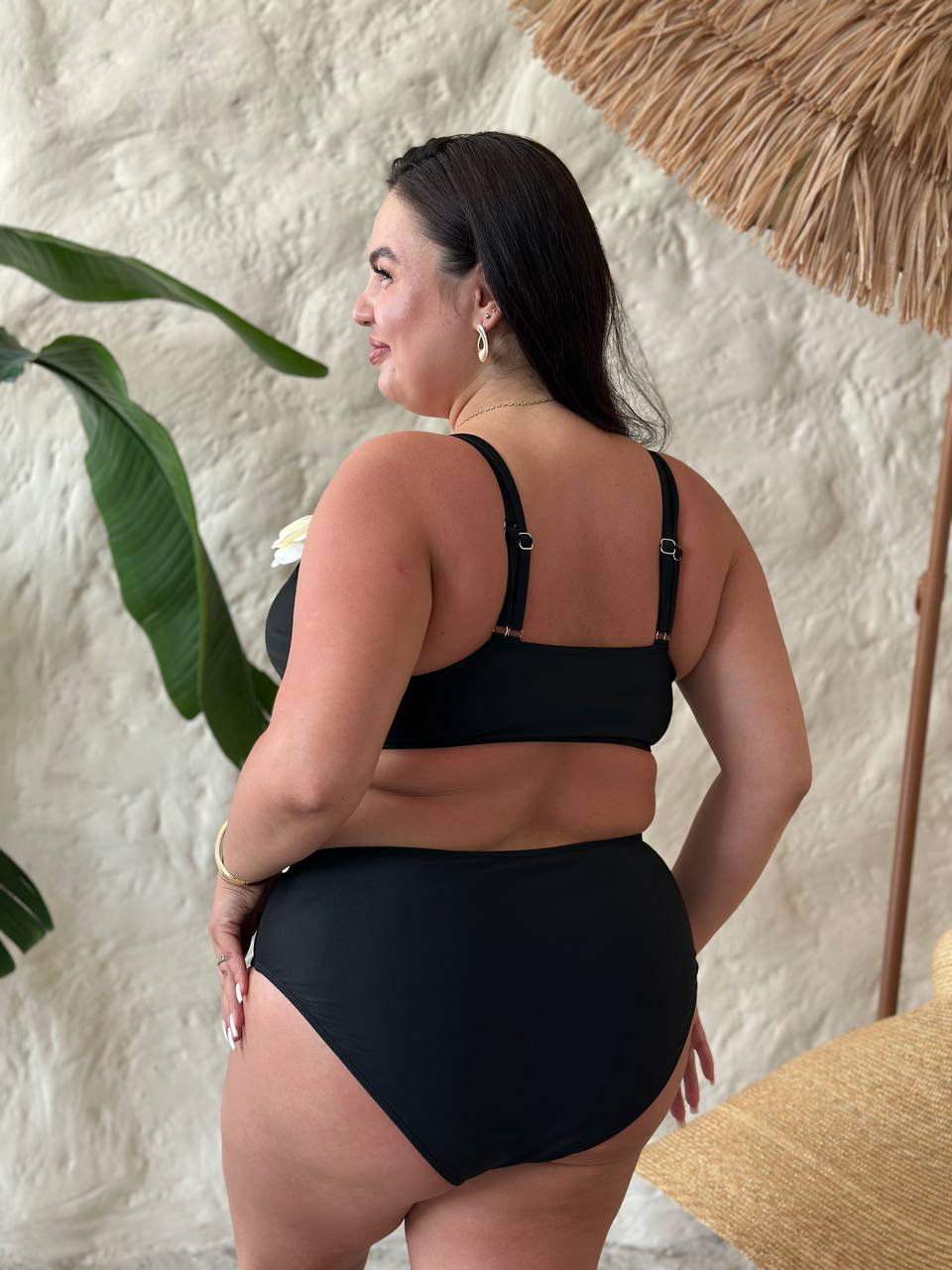 Купальник Plus Size SW4109 чорний, вигляд ззаду